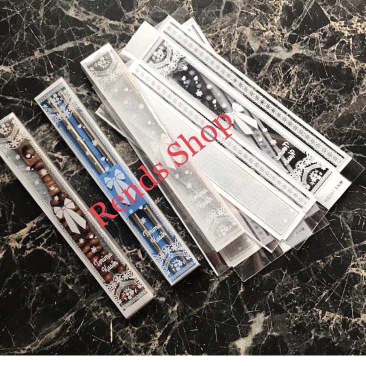 Garansi Tidak Rusak 100 Lembar Mika Souvenir Tasbih Kayu / Kemasan Sumpit Stainless Sovenir pernikah