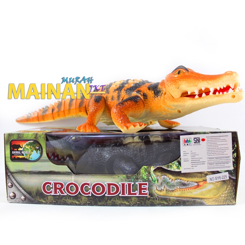 MAINANKEI MAINAN ANAK MURAH CROCODILE 3D MOTION NOSY6-225 MAINAN ANAK ANIMAL WORD CROCODILE BUAYA DENGAN EYES LIGHT UP