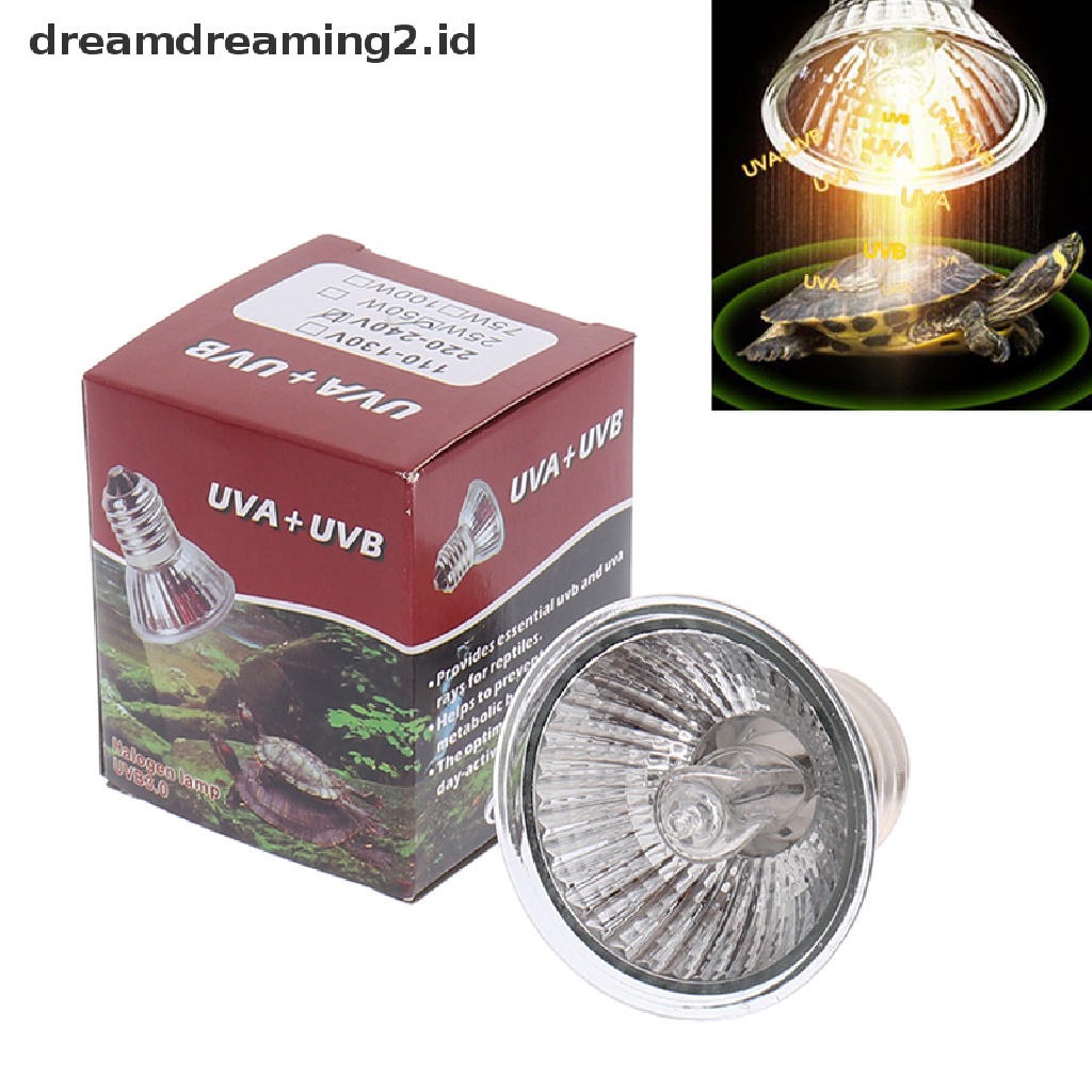 (dream) 25/50/75w UVA+UVB 3.0 Lampu Reptil Bohlam Turtle Basking UV Light Bulbs Heag Lamp Temperature Controller.