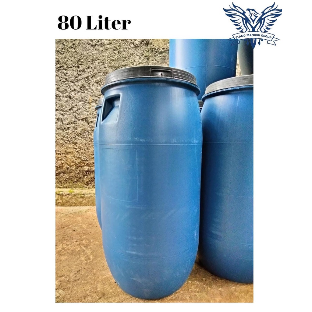 80Liter TEMPAT SAMPAH / Tong Air Biru/ Tong Komposter Biru Serbaguna TEBAL &amp; KUAT 80L (termasuk Tutup)