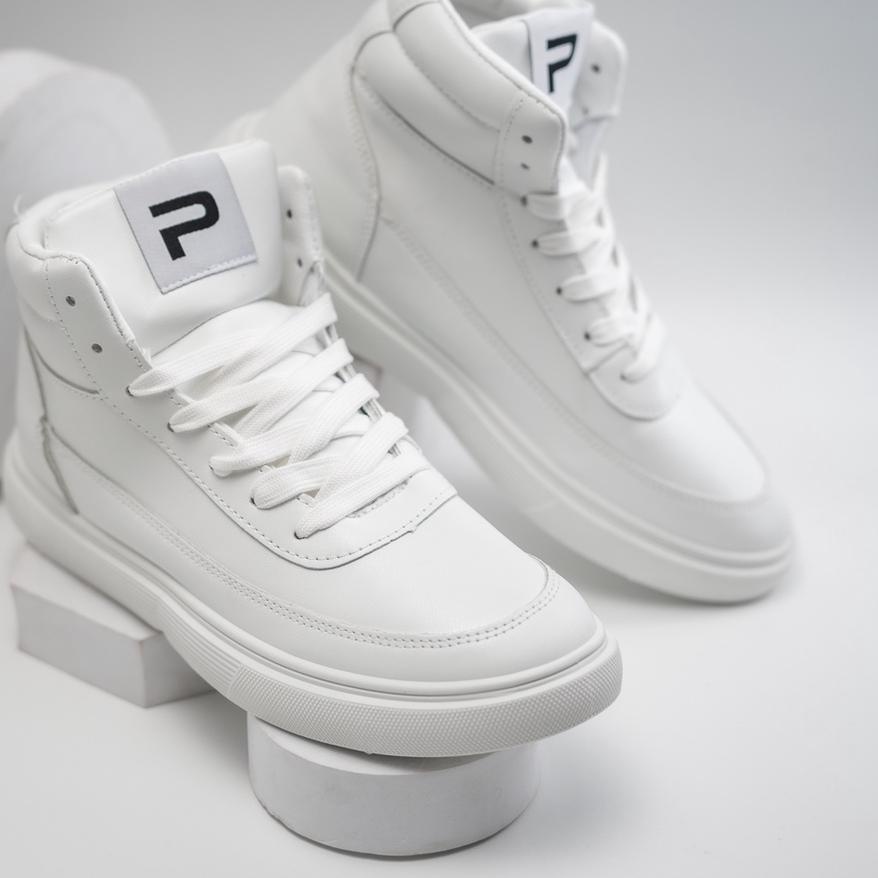 ❈ PAULMAY - Sepatu Sneakers pria Bogota High White ▼