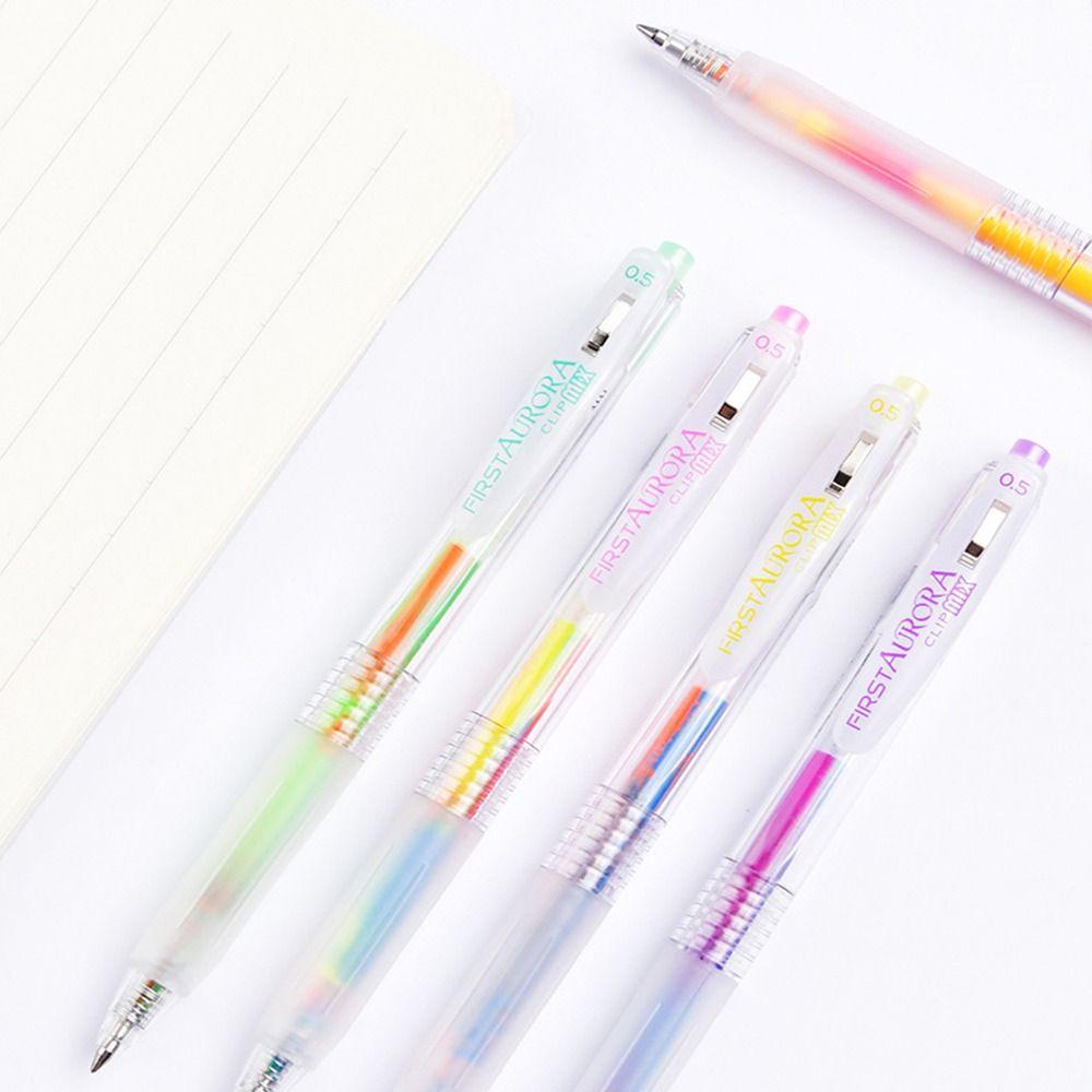 Agustin Press Gradient Gel Pen Kawaii 0.5mm Hand Akun Alat Tulis Siswa Sekolah Perlengkapan Kantor Untuk Anak Anak Menulis Pena Gambar