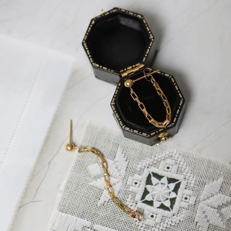 Anting Gantung Belakang Rumbai Rantai Gantung Anting 316L Baja Titanium Menjuntai Anting-Anting Sederhana Modis All-Match Anting Tindik Anting Pin Pria Wanita Pasangan Tabrakan Anting