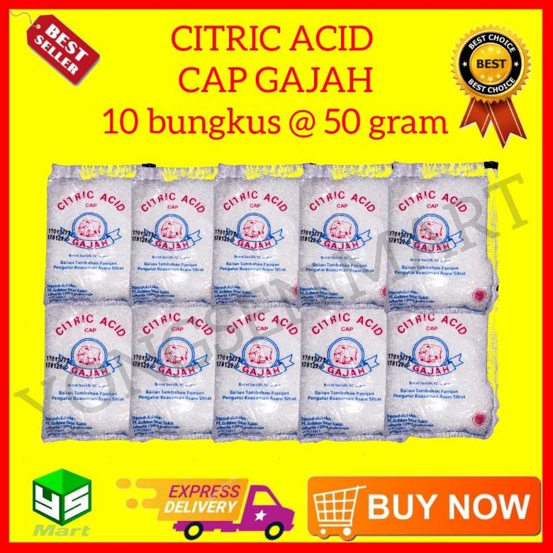 

Hanya hari ini Citric acid cap gajah 10 bungkus @ 50gr asam citrun , pemutih pembersih pakaian Satu-satunya