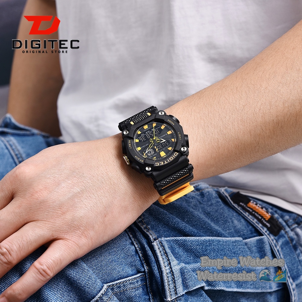 Jam Tangan Digitec DA2178T DG2178T 2178 Pria Cowok Strap Rubber Analog Kualitas Original Waterproof