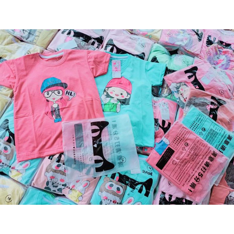 3-7tahun Grosir Ecer kaos import anak perempuan / cewek usia 3 4 5 6 7 tahun