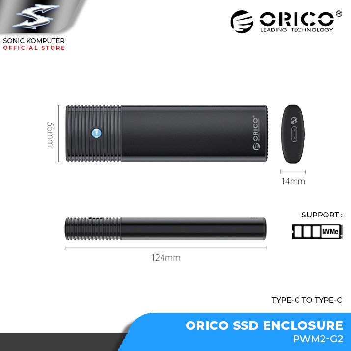 ORICO SSD M2 NVME Enclosure PWDM2 G2 / PWM2 G2