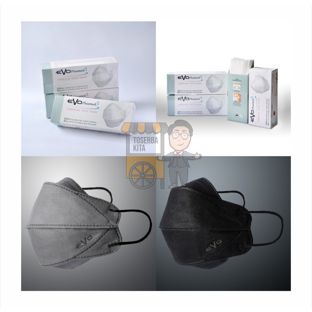 Masker Evo Plusmed 5ply isi 20/Masker EvoPlusmed 4D Surgical Face Mask Termurah
