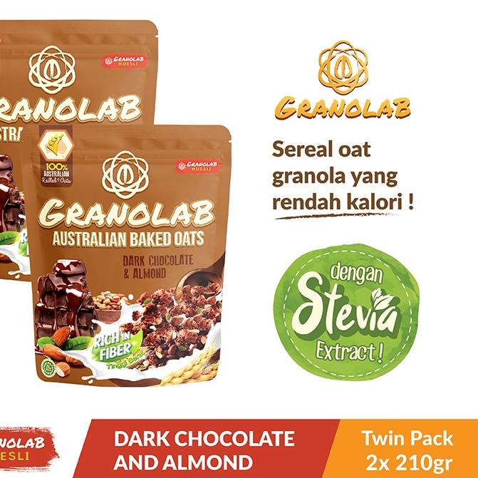 

✹ Paket Granolab Dark Chocolate Almond Granola 2 x 210 gr ✸