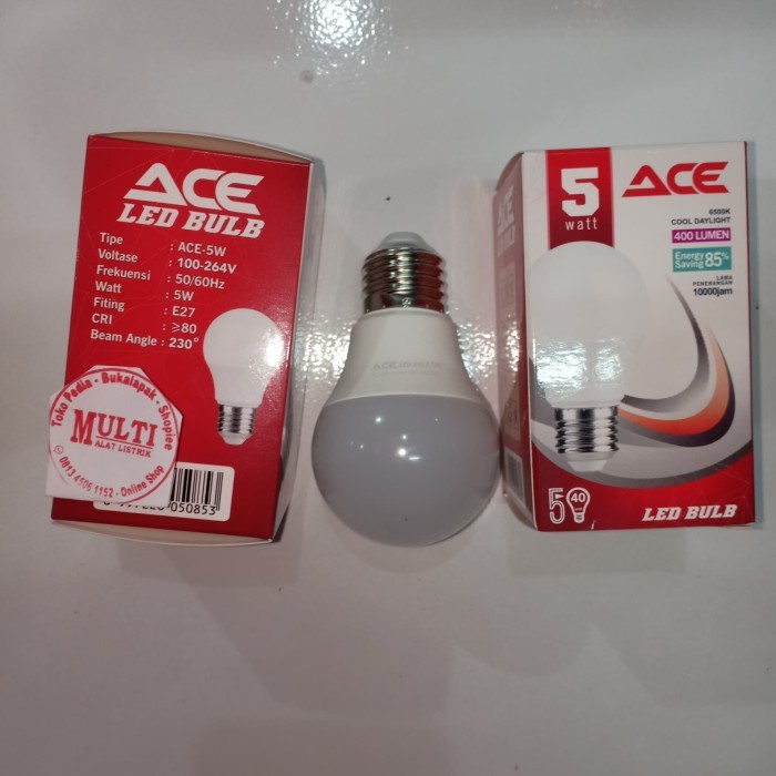 Lampu garansi ACE Led bulb 5W lampu led visicom ACE