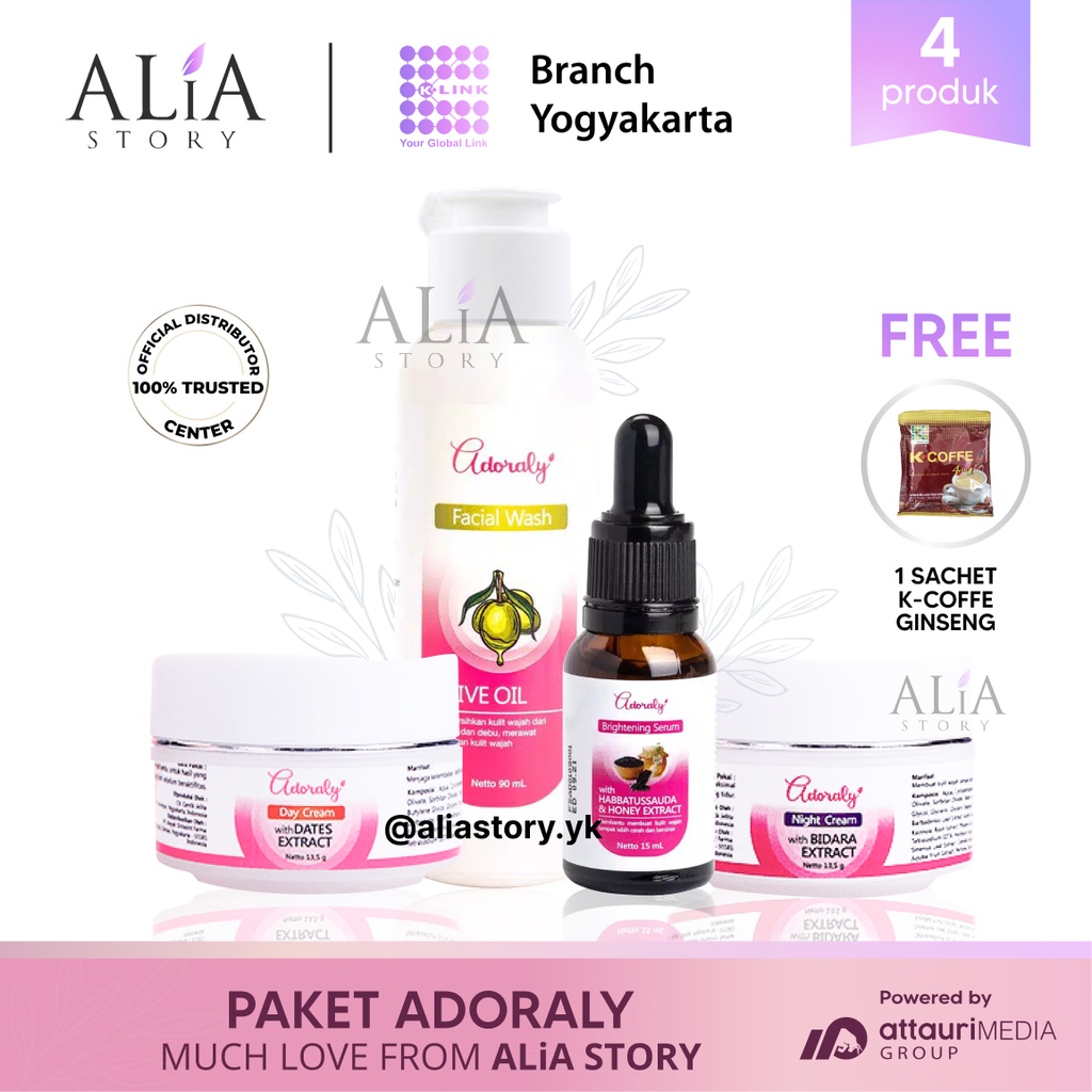 Adoraly Skincare Original Facial Wash Day Night Cream Skincare Murah Glowing Original by Alia Story 