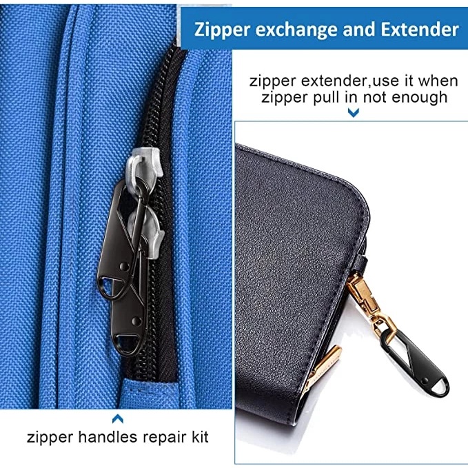 Universal Alloy Zipper Puller/Penarik Slider Ritsleting Yang Dapat Dilepas Untuk Koper Travel Gesper Yang Rusak/Ritsleting Perbaikan Instan Jahit DIY