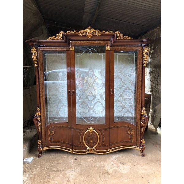 Lemari Hias 3 Pintu / Custom Almari Jepara Elegant / Custom lemari hias jati
