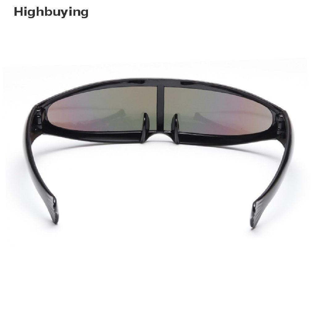 Hbid Novelty Futuristik Mirrored Sunglasses Personality Fashion Alien Kacamata HD Lensa Cermin Eyewear Glasses Untuk Perlengkapan Pesta Lucu Glory