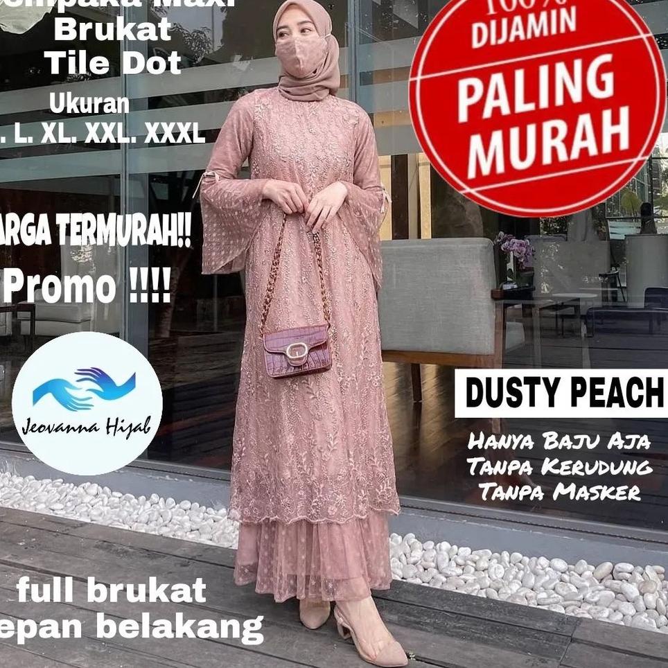 Ready GAMIS MAXI CEMPAKA AULIA / BAJU KONDANGAN LEBARAN / GAMIS BROKAT TILE MEWAH REMAJA TERBARU 202