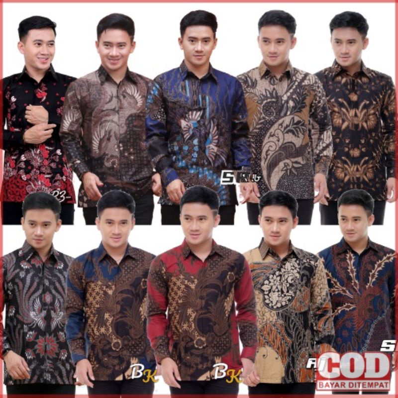 Baju Batik Jumbo Pria M. L. XL. XXL. L3. L4. L5 KEMEJA BATIK LENGAN PANJANG MODEL TERBARU KATUN PRIMA MOTIF MURAH MERIAH Batik Pria Kantor Pesta Murah Katun Motif Modern