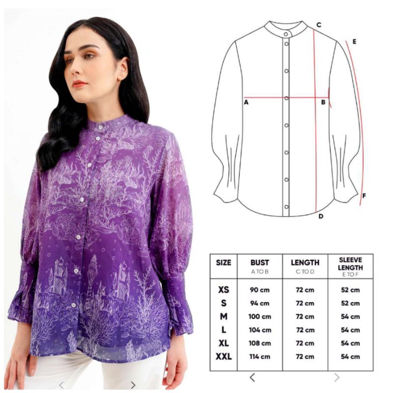 SALE. New El Mar Minorca Shirt with Puff Sleeve  by Buttonscarves