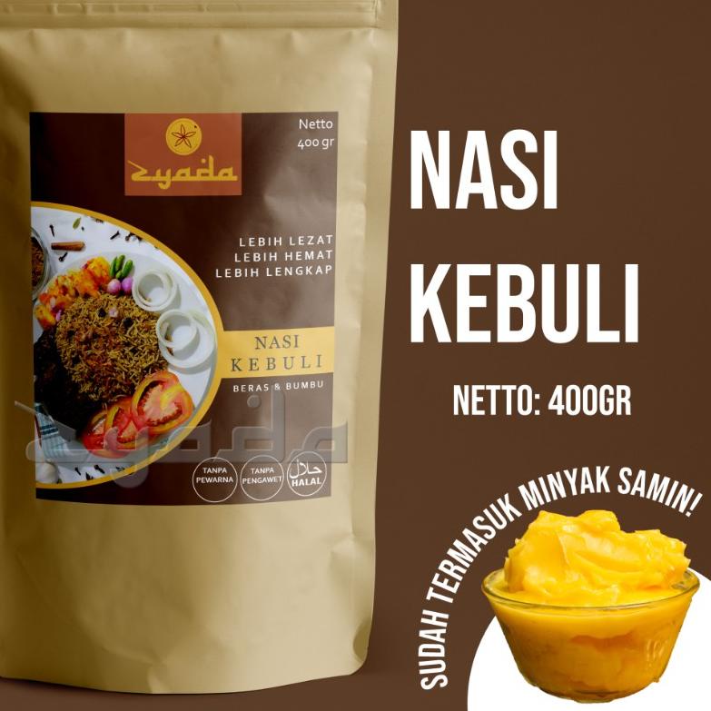 

✨ Nasi Kebuli Instan Zyada 400gr (4-5 Porsi) Beras Bumbu Kebuli Minyak Samin gas !!