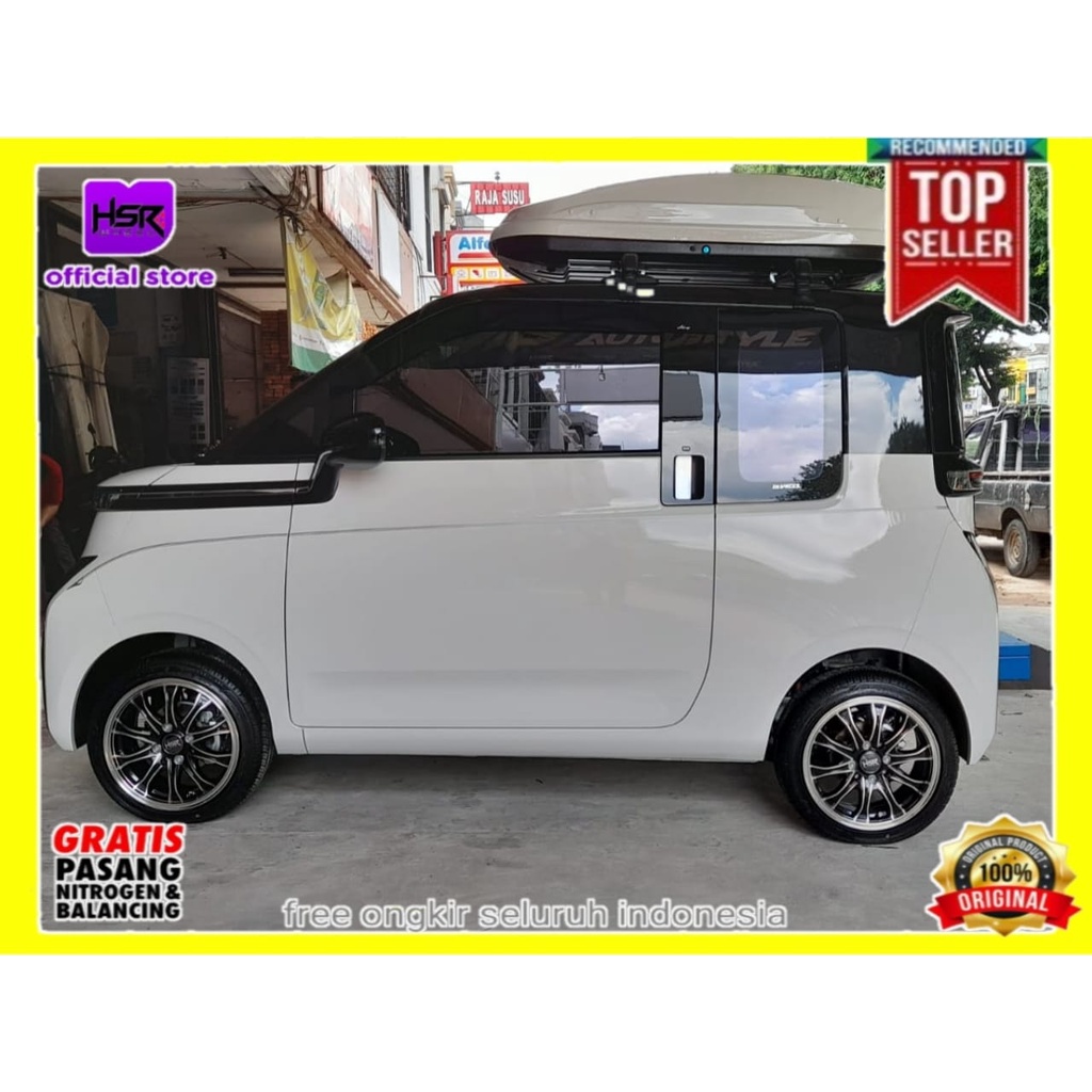Paket Pelek Velg Dan Ban Mobil WULING AIR EV Ring 14 r14 VELG HSR SERRIT 4x100 bmf