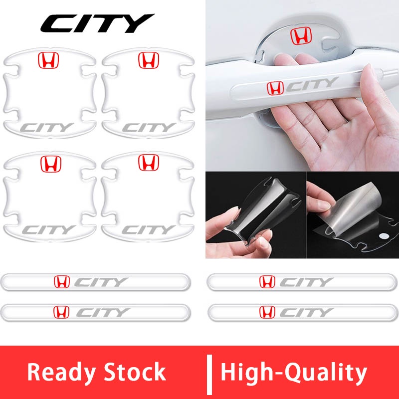 Honda City Door Handle Protection Mobil Inner Door Bowl Transparan anti Gores Stiker Pelindung Pintu Aksesoris anti Tabrak