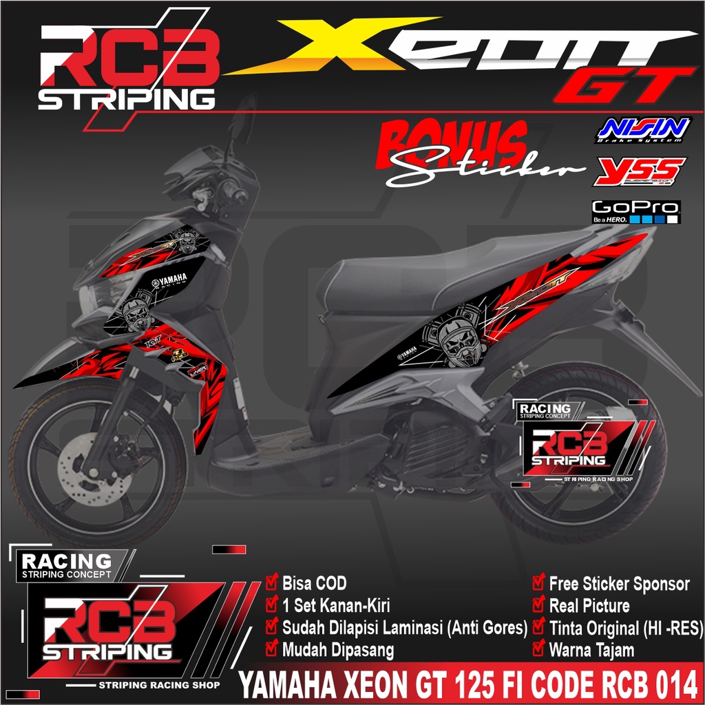 STRIPING VARIASI YAMAHA XEON GT 125 - STIKER VARIASI XEON GT 125 VARIASI SUPERMOTO CODE RCB 014