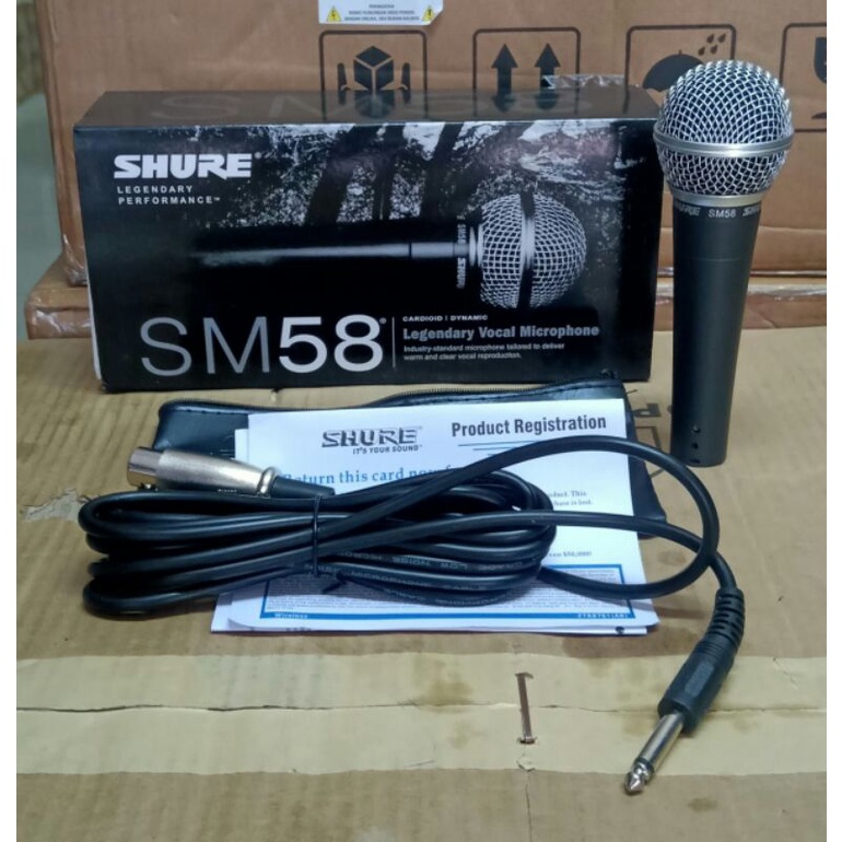 Mic Kabel Shure SM-58LC tanpa/tidak ada switch on-off