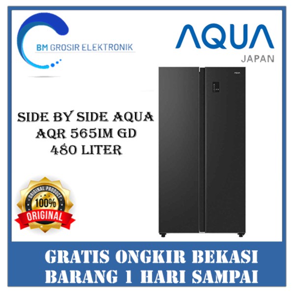 AQUA KULKAS SIDE BY SIDE AQR 565IM GB / 565 IMGB / 480 LITER