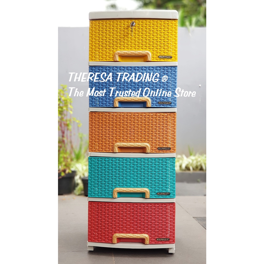 LEMARI PAKAIAN PLASTIK NAPOLLY CONTAN 5 SUSUN 5