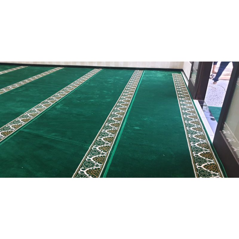 karpet masjid iranshar hijau polos