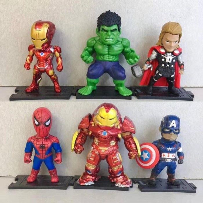 ✿ BISA COD✿ figure set 6 chibi avenger alas hitam