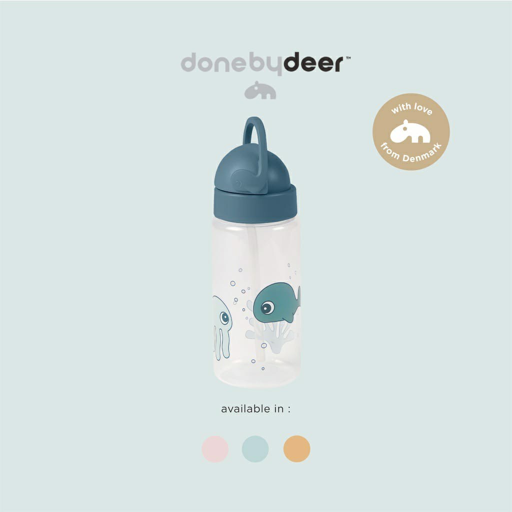 Done By Deer Straw Bottle Sea Friends 12m+ - Botol Minum Anak