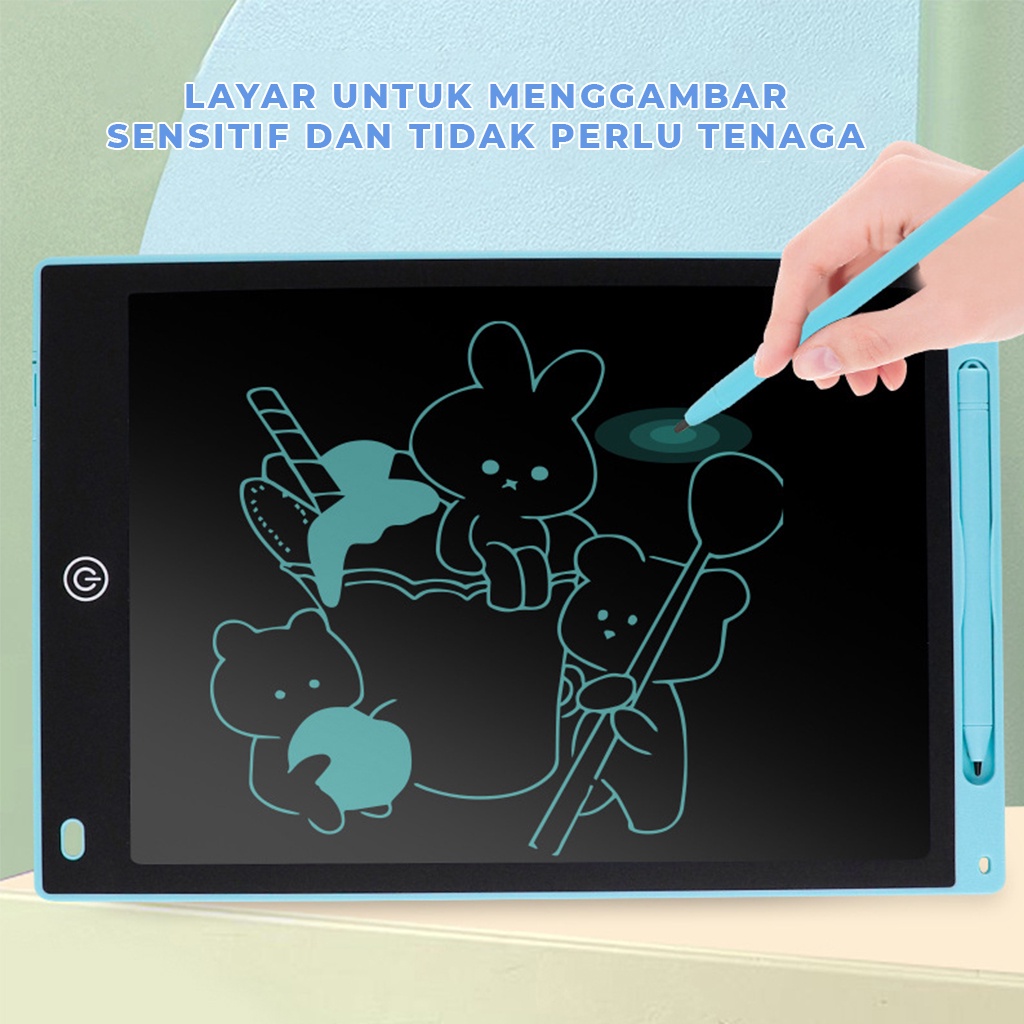 LCD Writing Tablet 8.5 Inch Papan Tulis Led Board Digital Pencil Drawing Pad Portable Tab Mainan Anak Untuk Menulis Gambar Tombol Hapus Otomatis Anti Ribet| GROSIRXPRESS