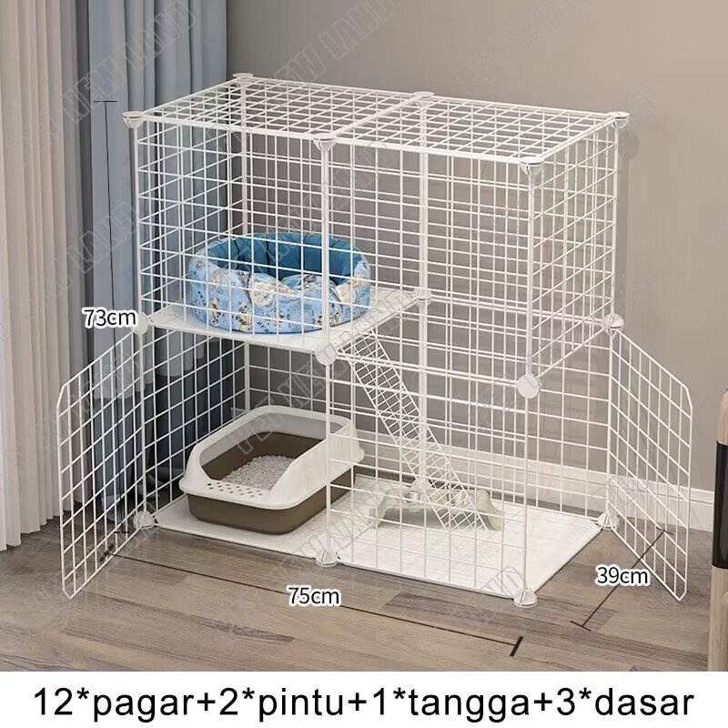 Kandang Kucing Kandang Anjing Kelinci tempat tidur Pet Cage Pagar Besi DIY Kandang Hewan Peliharaan