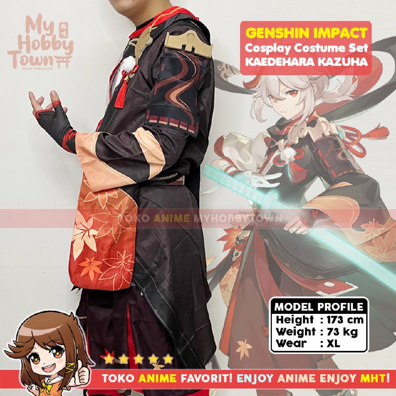 Kostum Cosplay Anime Game Genshin Impact Kaedehara Kazuha