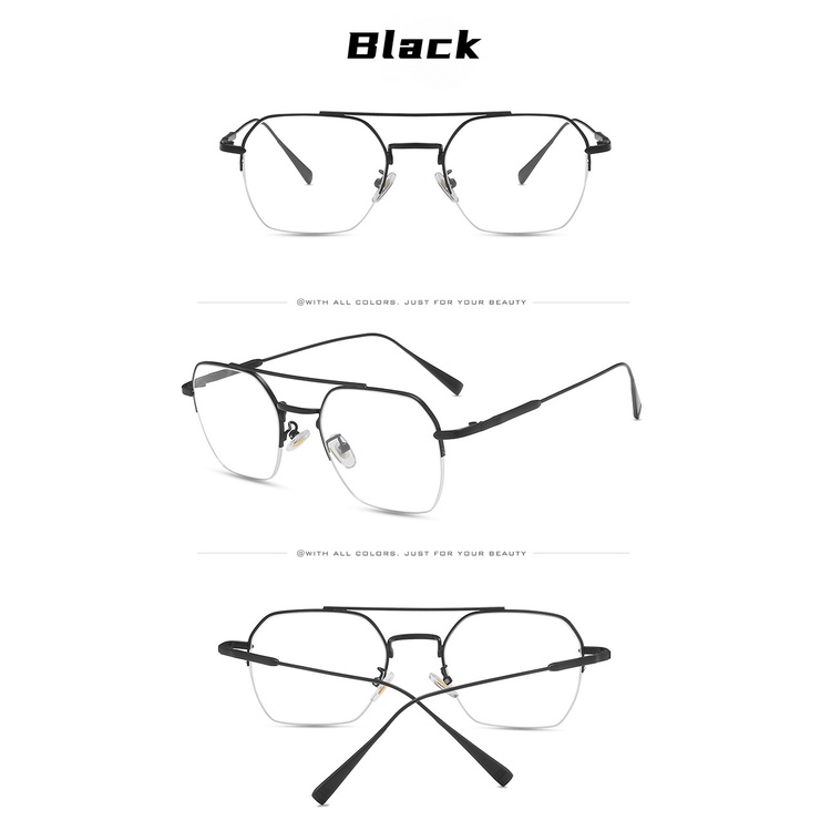 Kacamata Bisnis Anti Blue Light Pilot Frame Untuk Pria Fashion Frame Lensa Bening