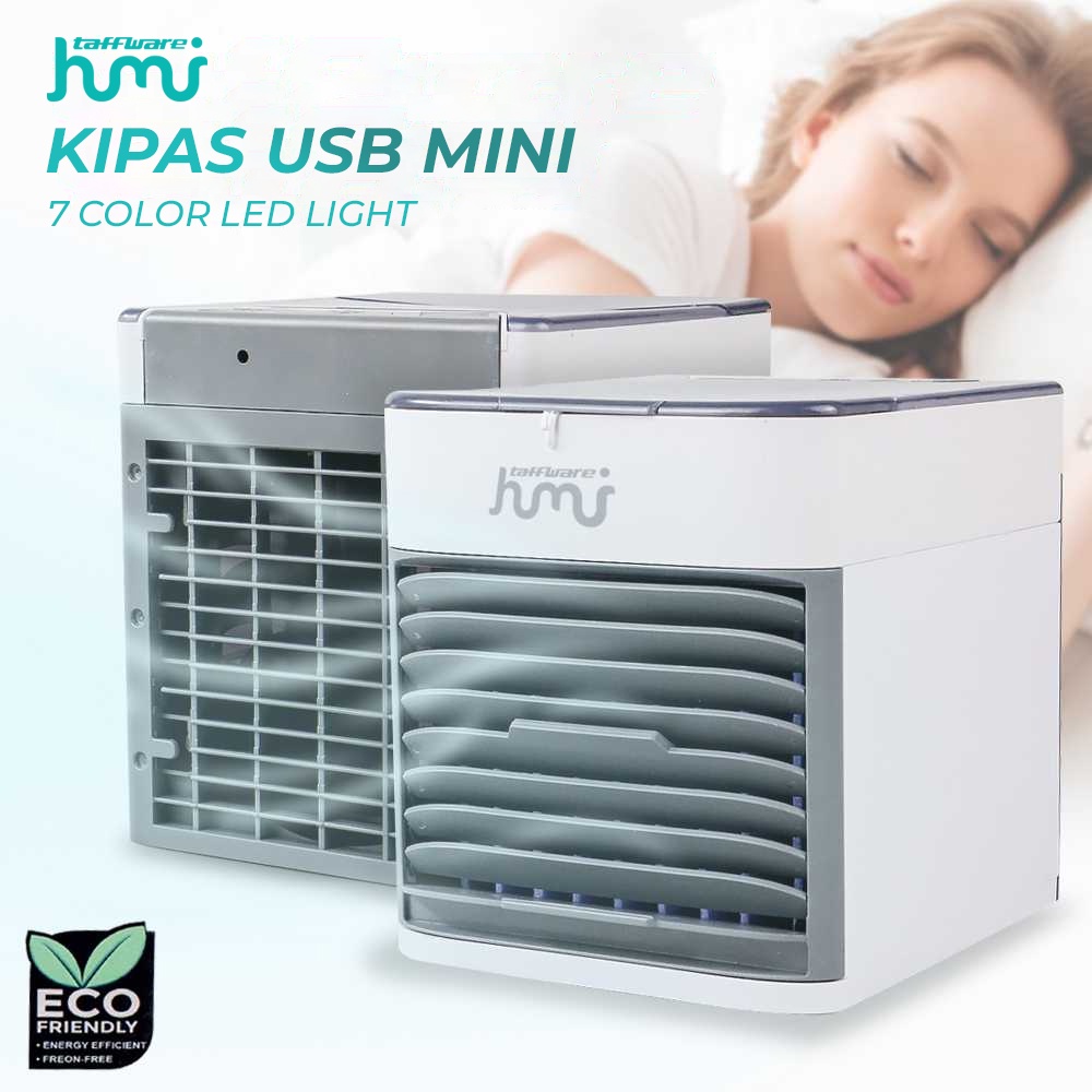 Kipas Cooler USB Mini Air Conditioner with 7 Color LED Light - Humi K-F009 - 7RCF03BK Black