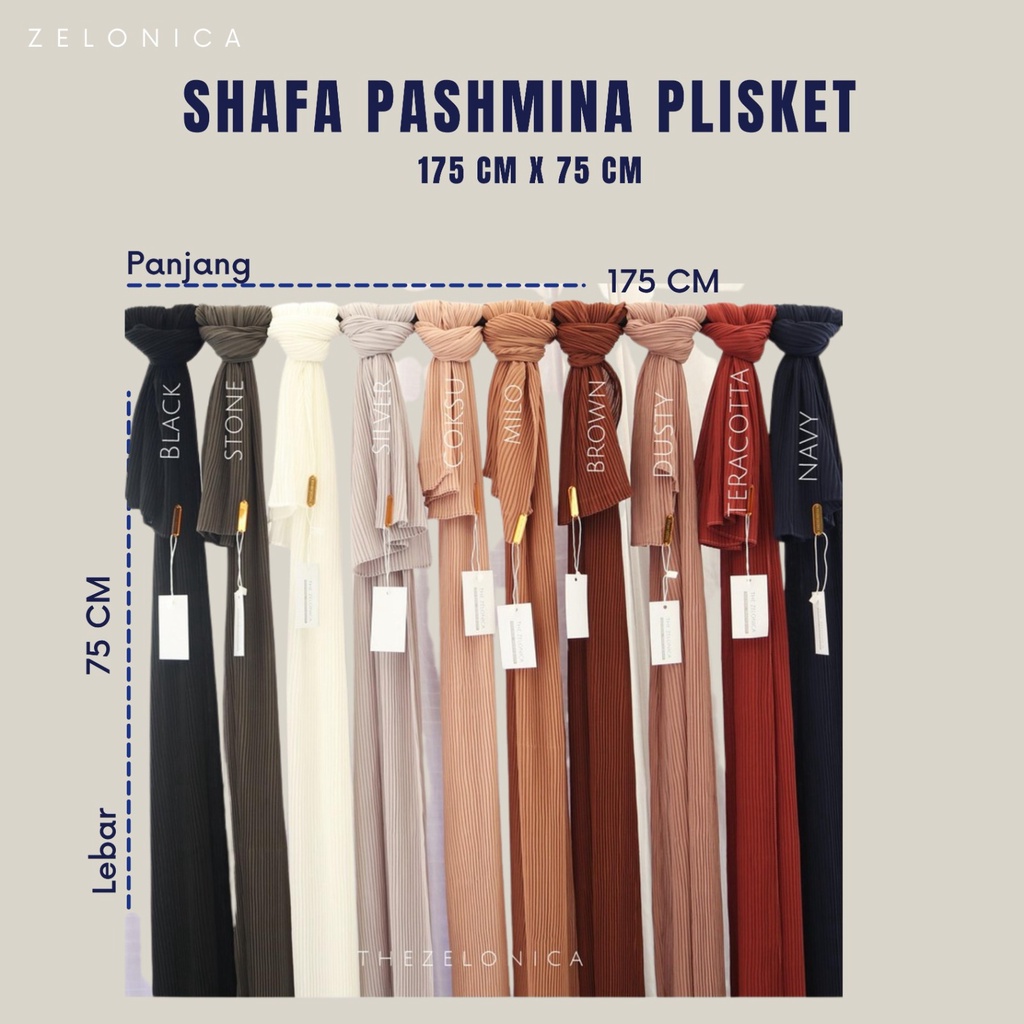 elonica Pashmina Shafa Part II Plisket Bahan Premium