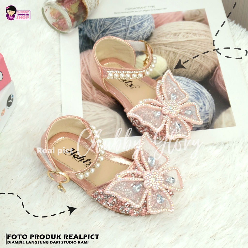 ChubbyGlory SH2174 Bisa COD Sepatu flatshoes anak perempuan lucu sepatu anak perempuan motif kupu kupu Size 21-36