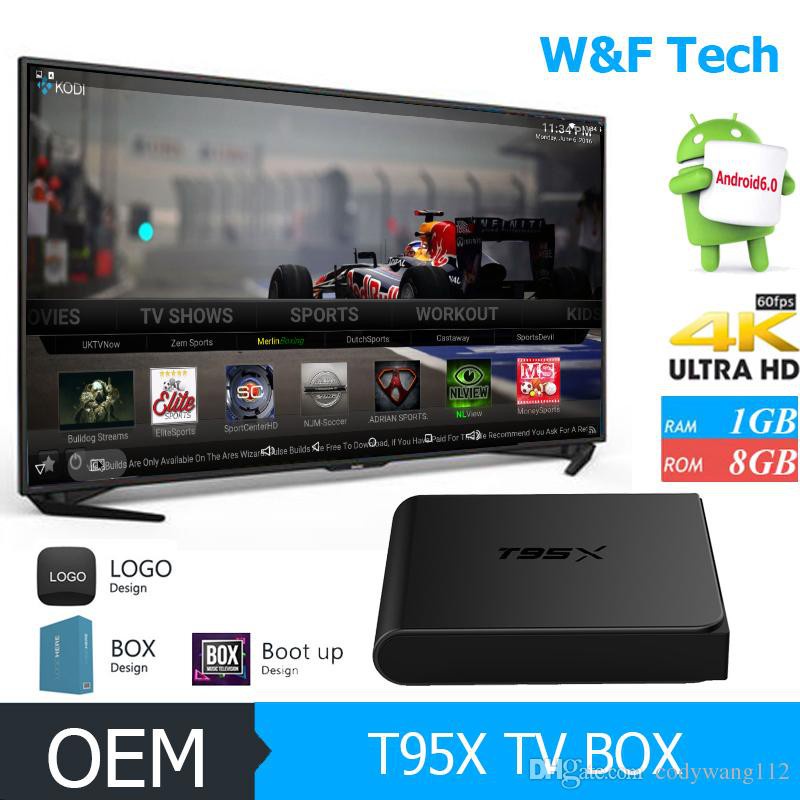 Android TV Box T95X 4K S905X QuadCore Amlogic Marshmallow 6.0 RAM 1GB ROM 8GB