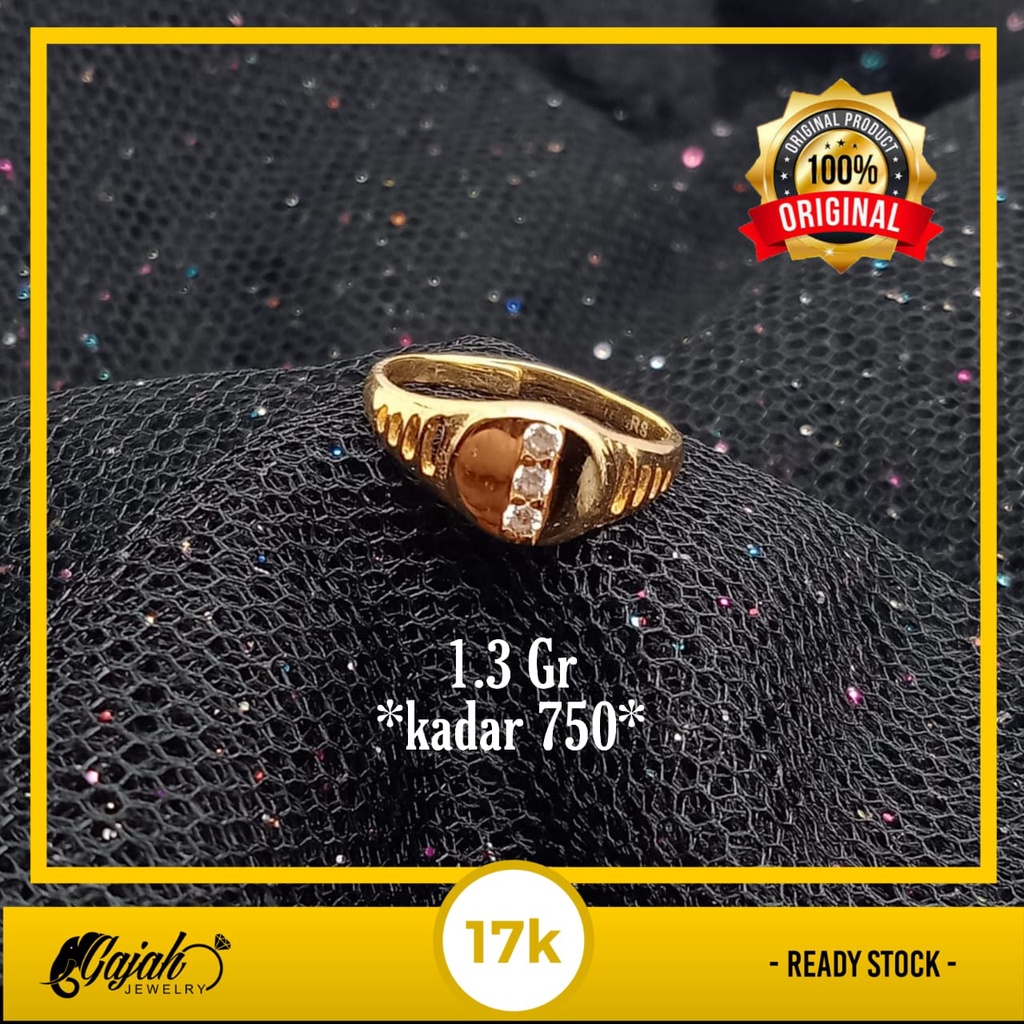 Cincin anak emas 17k - 1.3 gr kadar 750 - 4177