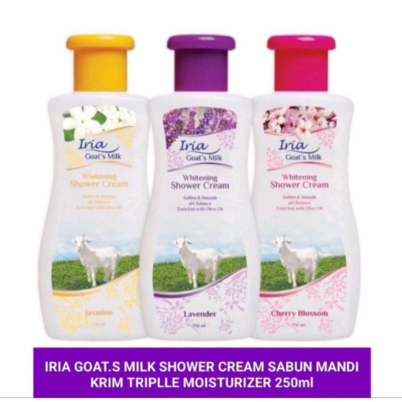 IRIA Goat.s Milk Shower Cream Sabun Mandi Cair+susu 250ml