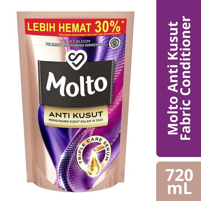 Molto Anti Kusut Pewangi Pakaian Velvet Bloom Pouch 720 Ml