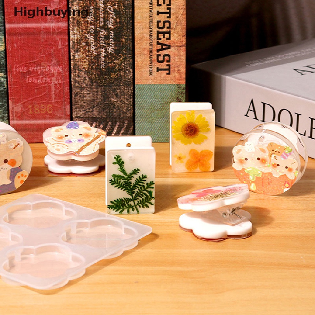 Hbid DIY Epoxy Resin Geometris Awan Cinta PP Klip Silika Gel Cetakan Folder Kristal Drip Cetakan Membuat Perhiasan Hadiah Glory