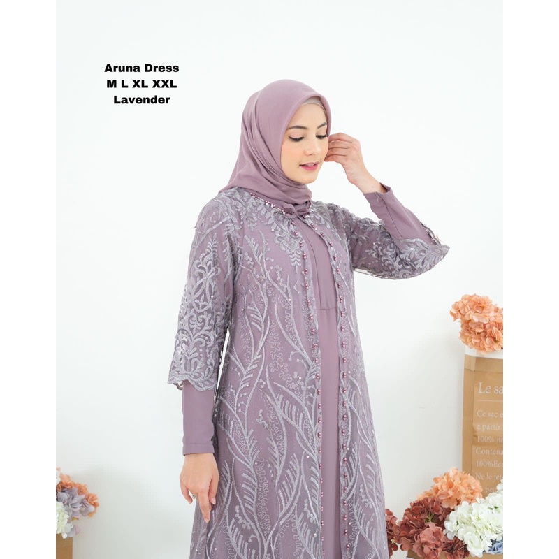 AZURAH SCRAF // COD ARUNA DRESS ORIGINAL / GAMIS PESTA MODERN / GAMIS MEWAH BAHAN TULLE SAPTO KOMBINASI PAYET / GAMIS KEKINIAN / GAMIS KONDANGAN / GAMIS PREMIUM / BAJU GAMIS WANITA / DRESS KONDANGAN / DRESS BROKAT TULLE / BAJU GAMIS TERLARIS