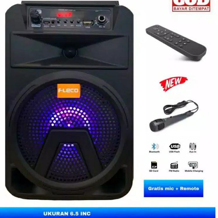 ❀ Speaker Bluetooth Fleco F3362/FL611/FL612 Microphone Karaoke/Salon Aktif Wireless Subwoofer 6,5Inc