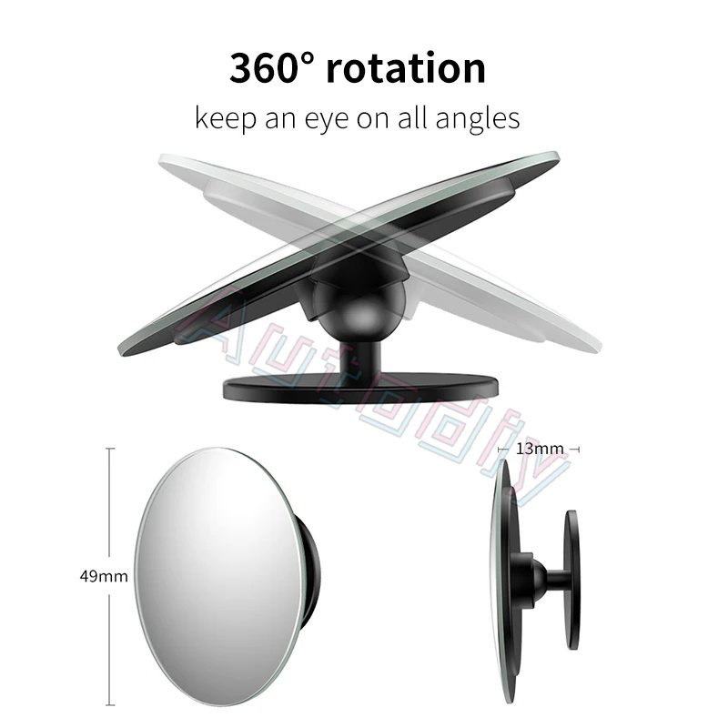 Convex Mirror Mobil -360° Kaca Spion Wide Angle Vehicle Blind Spot Kaca Spion Belakang