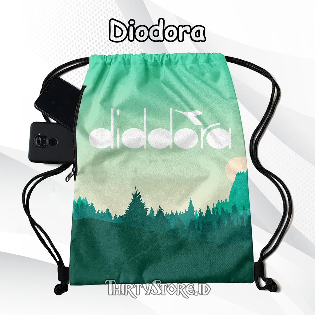 Tas Serut Anti Air New String Bag Full Print Pria Dan Wanita Motif Diodora Tas Olahraga Tas Sekolah