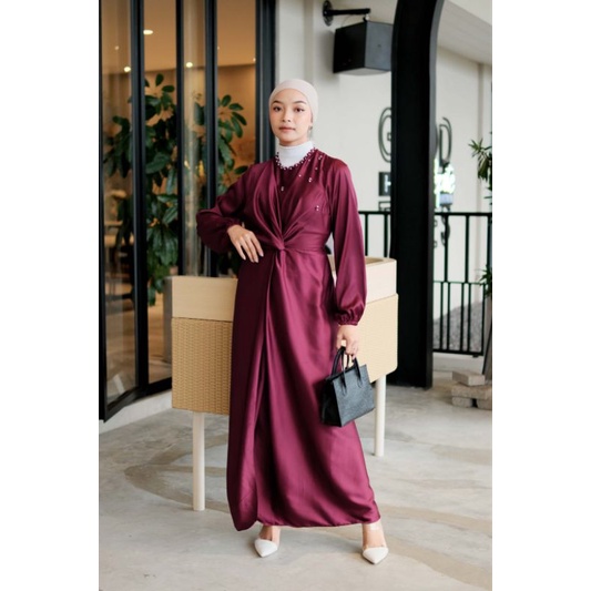 Baju maxi dress gamis polos lebaran 2026 ied idul fitri adha baju muslim haji umroh pesta kondangan 