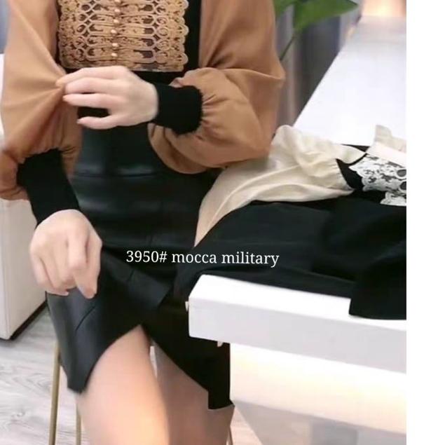 ♀ TM 3950 Atasan MILITARY MOCCA import ❆