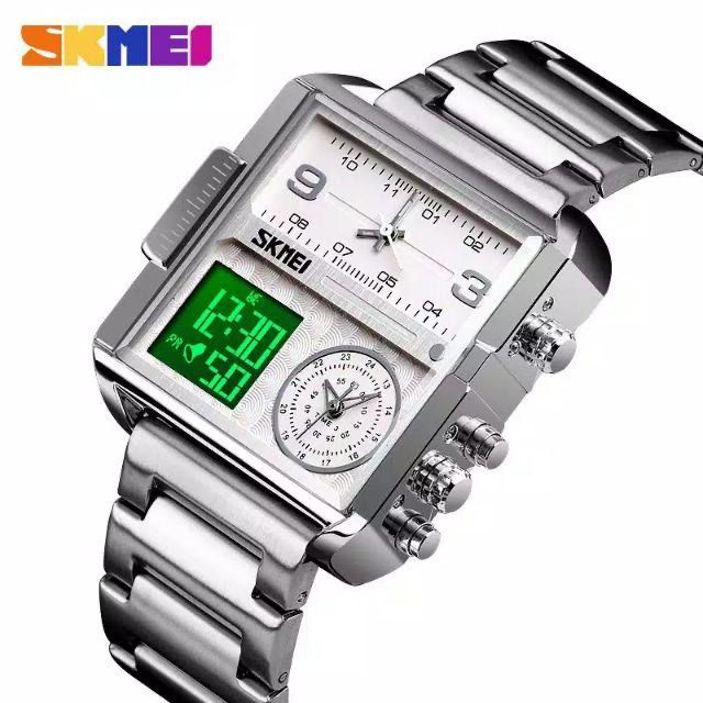 JAM TANGAN PRIA SKMEI 1589 SILVER ORI